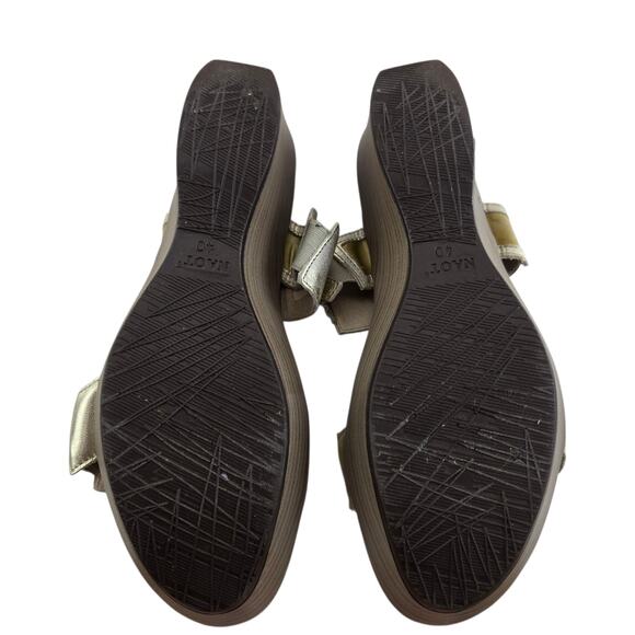 Naot Women Shoe Treasure Size 9 EUR 40 Wedge Heel Slide Sandal Gold Leather - Picture 10 of 13